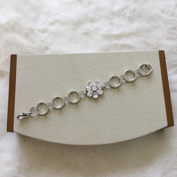 Silver Sunflower Crystal Bracelet - Picture 5 of 6